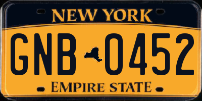 NY license plate GNB0452
