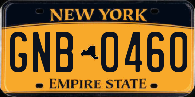 NY license plate GNB0460