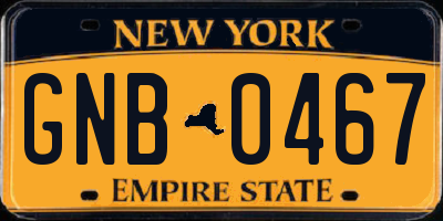 NY license plate GNB0467