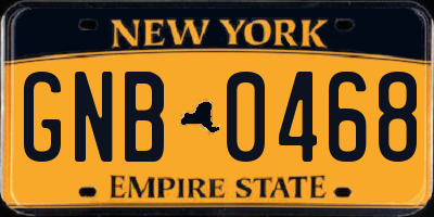 NY license plate GNB0468