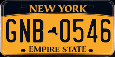 NY license plate GNB0546