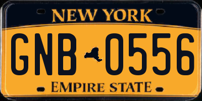 NY license plate GNB0556