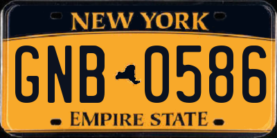 NY license plate GNB0586