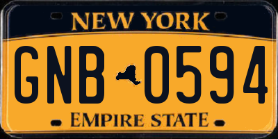NY license plate GNB0594