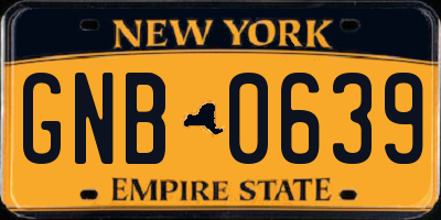NY license plate GNB0639