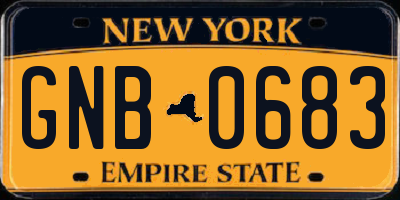 NY license plate GNB0683
