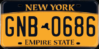 NY license plate GNB0686
