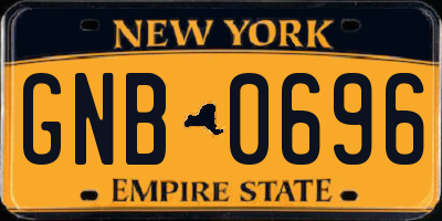 NY license plate GNB0696
