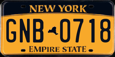NY license plate GNB0718
