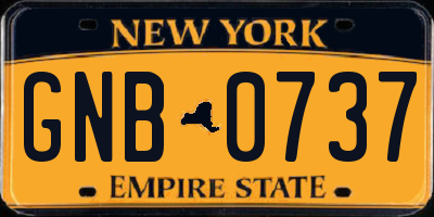 NY license plate GNB0737