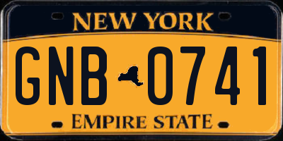 NY license plate GNB0741