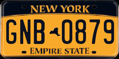 NY license plate GNB0879