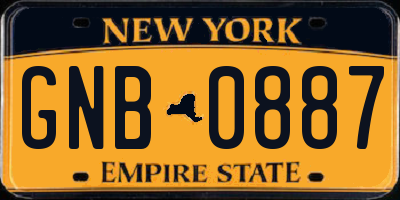 NY license plate GNB0887