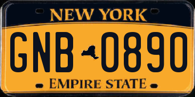 NY license plate GNB0890