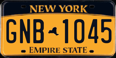 NY license plate GNB1045