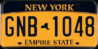 NY license plate GNB1048