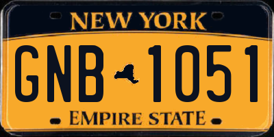 NY license plate GNB1051