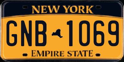 NY license plate GNB1069