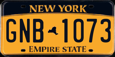 NY license plate GNB1073