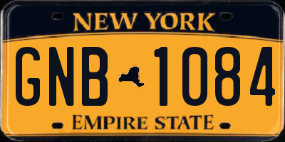 NY license plate GNB1084