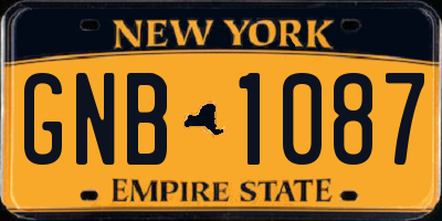 NY license plate GNB1087
