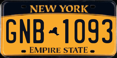 NY license plate GNB1093
