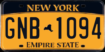 NY license plate GNB1094