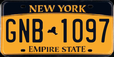 NY license plate GNB1097