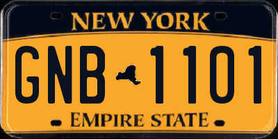 NY license plate GNB1101