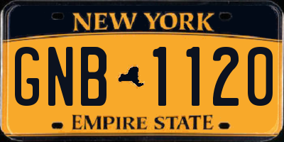 NY license plate GNB1120