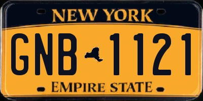 NY license plate GNB1121