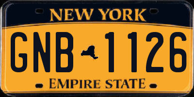 NY license plate GNB1126