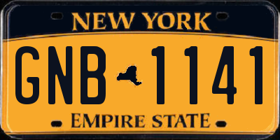 NY license plate GNB1141