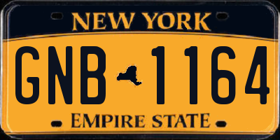 NY license plate GNB1164