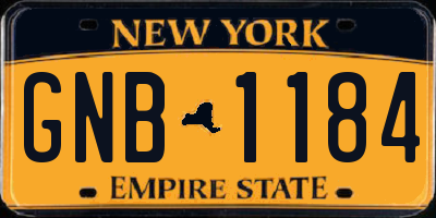 NY license plate GNB1184