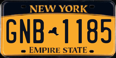 NY license plate GNB1185