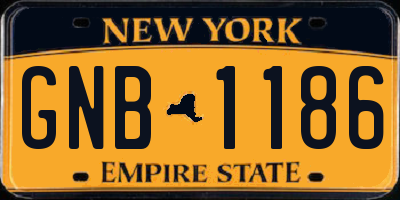 NY license plate GNB1186
