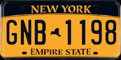 NY license plate GNB1198
