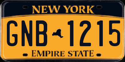 NY license plate GNB1215