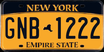 NY license plate GNB1222