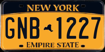 NY license plate GNB1227