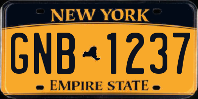 NY license plate GNB1237