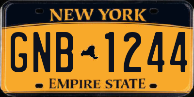 NY license plate GNB1244