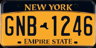NY license plate GNB1246