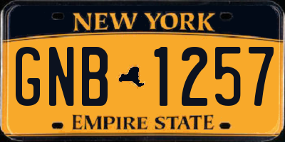 NY license plate GNB1257