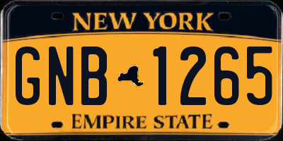 NY license plate GNB1265