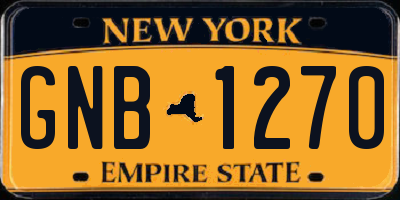 NY license plate GNB1270