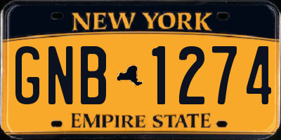 NY license plate GNB1274