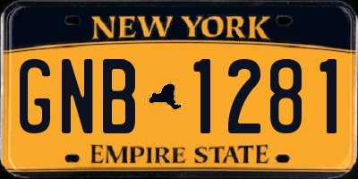 NY license plate GNB1281