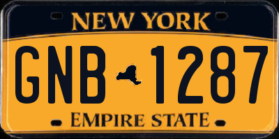 NY license plate GNB1287